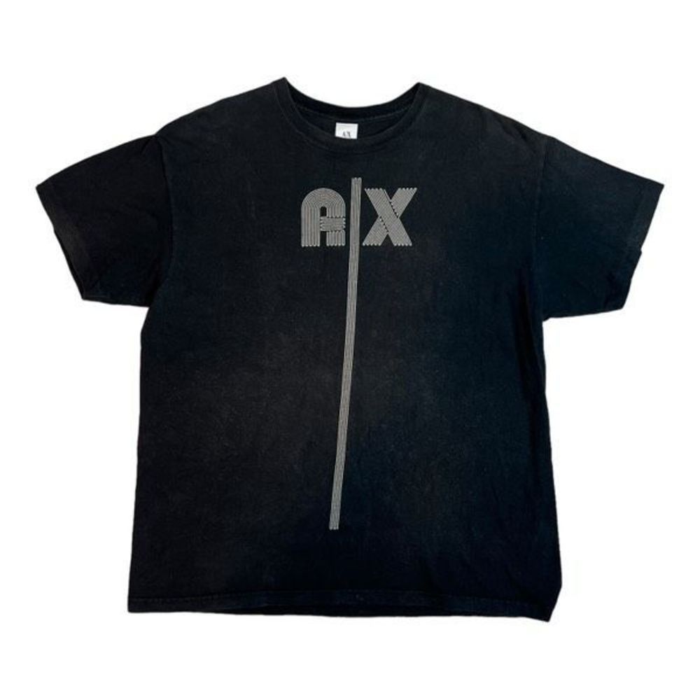 Armani Exchange VTG Faced graphic Logo Short Sleeve T-Shirt Adult Large Black